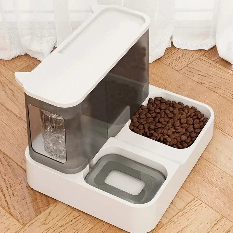 Smart Automatic Cat Food Dispenser & Large Capacity Water Bowl - Perfect for Wet & Dry Pet Food Storage!